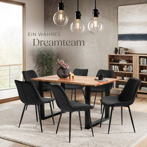 8er Set Stuhl Monroe Samtoptik schwarz