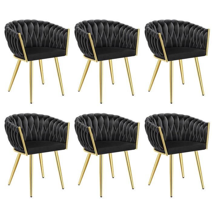 Set Esszimmerstuhl Astano schwarz/gold 6er Set
