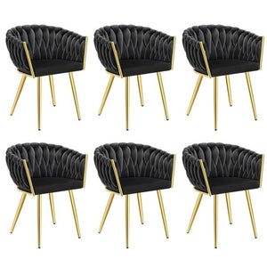 Set Esszimmerstuhl Astano schwarz/gold 6er Set