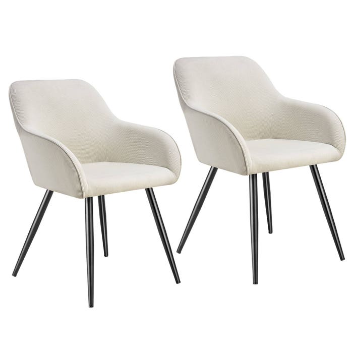 Chaise Marilyn, crème/noir, lot de 2