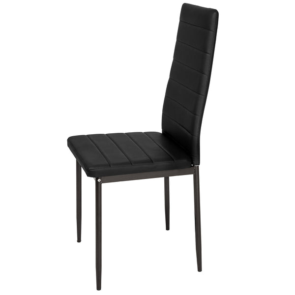 8x Esszimmerstühle, Kunstleder, schwarz