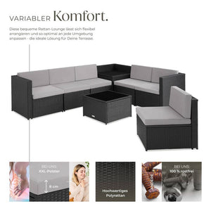 Rattan Lounge Verona schwarz