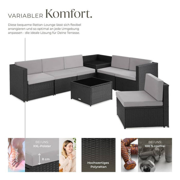 Rattan Lounge Verona schwarz