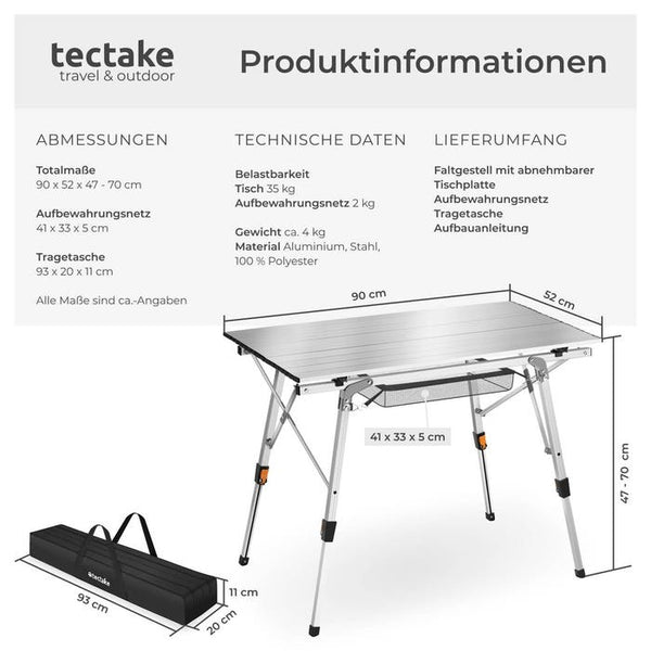Campingtisch Tina silber