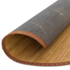Bambusteppich Teppich 200 cm rund Bambus Bambusmatte braun