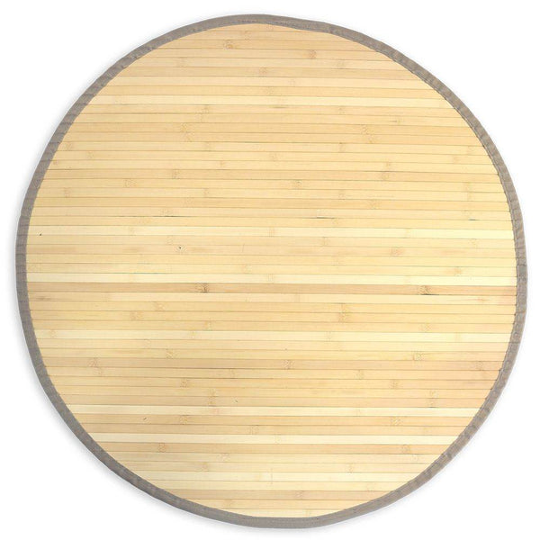 Bambusmatte Bambusteppich 120 cm rund natur Bambus Teppich