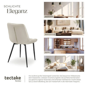 2er Set Stuhl Monroe Samtoptik creme