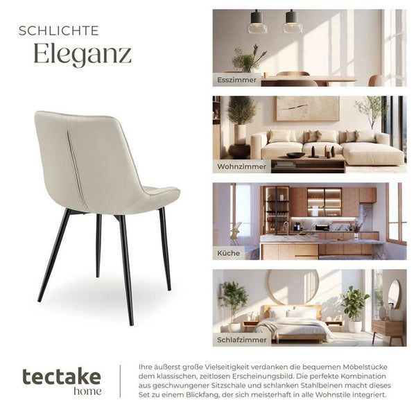 2er Set Stuhl Monroe Samtoptik creme