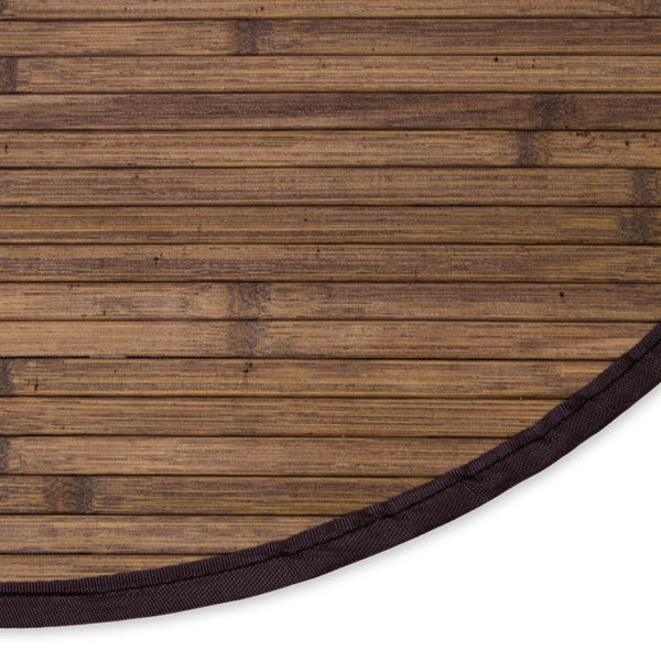 Bambusmatte 200 cm rund dunkelbraun Bambusteppich Teppich