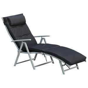 Sonnenliege Strandliege Gartenliege 7-stufig Verstellbar Klappbar Metall Schwarz