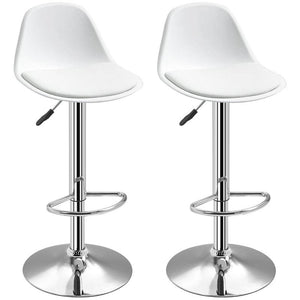 2er Set Barhocker höhenverstellbar weiss