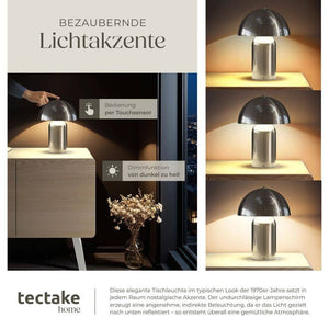 Retro-Tischlampe Kade Nickel matt