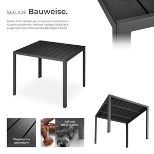 Aluminium Gartentisch Maren schwarz