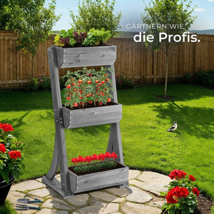 Vertikalbeet Flora grau 60 x 49 x 140 cm