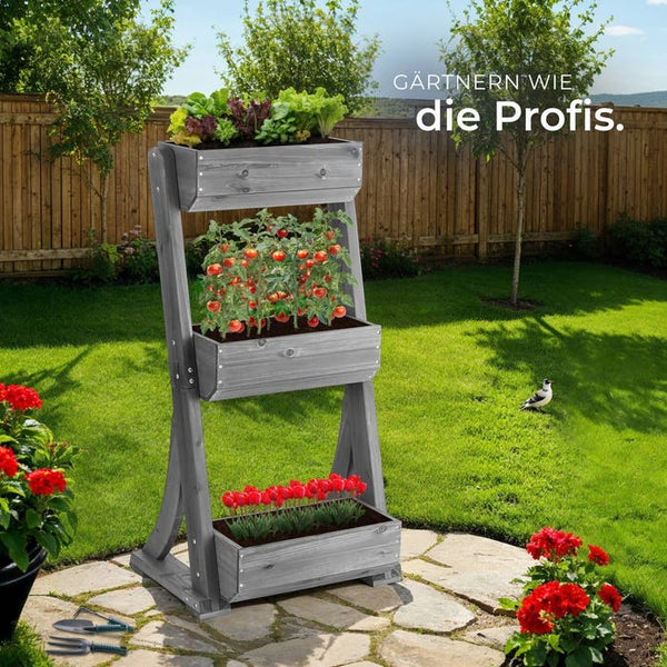 Vertikalbeet Flora grau 60 x 49 x 140 cm