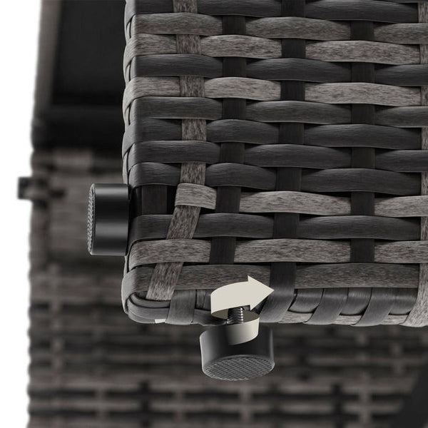 2-in-1-Rattanlounge-Set Monopoli grau