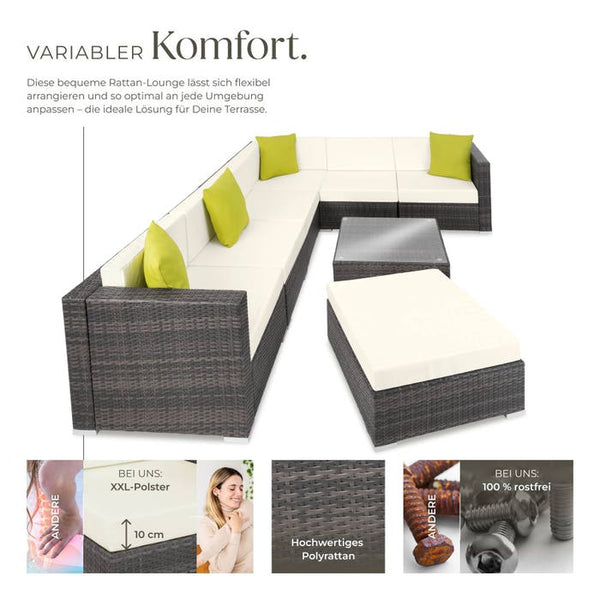 Rattan Loungeset Marbella - grau