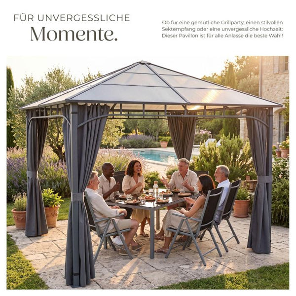 Gartenpavillon Caracas Aluminium wetterfest 3 x 3 m