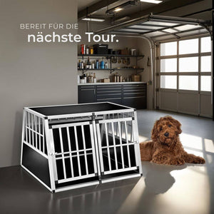 Hundetransportbox doppel mit schräger Rückwand ohne Trennwand