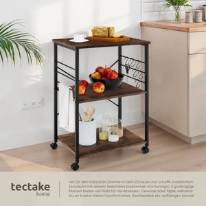 Servierwagen Rugby Industrial Holz dunkel, rustikal