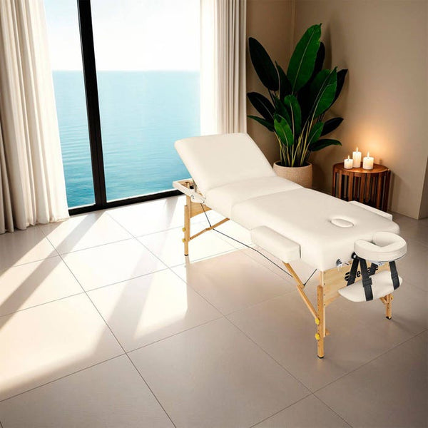 3 Zonen Massageliege beige