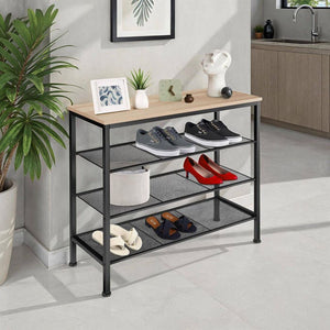 Schuhregal Newport Industrial Holz hell, Eiche Sonoma