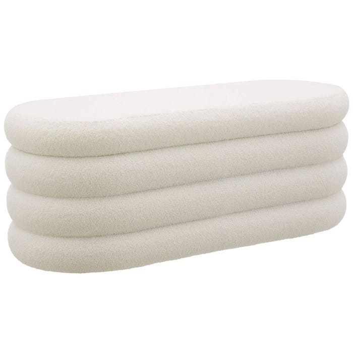 Panca imbottita Altu Bouclé bianco crema