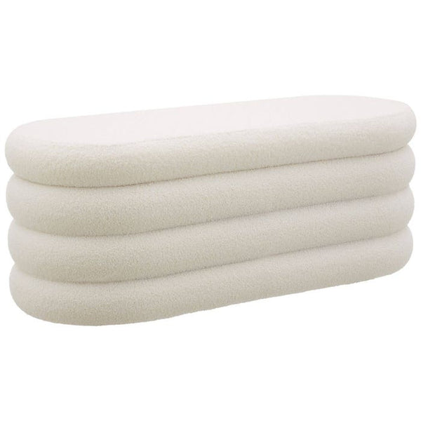 Polsterbank Altu Bouclé creme-weiss