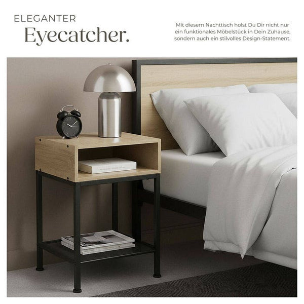 Nachttisch Harlow 40,5x40,5x52,5cm Industrial hellbraun