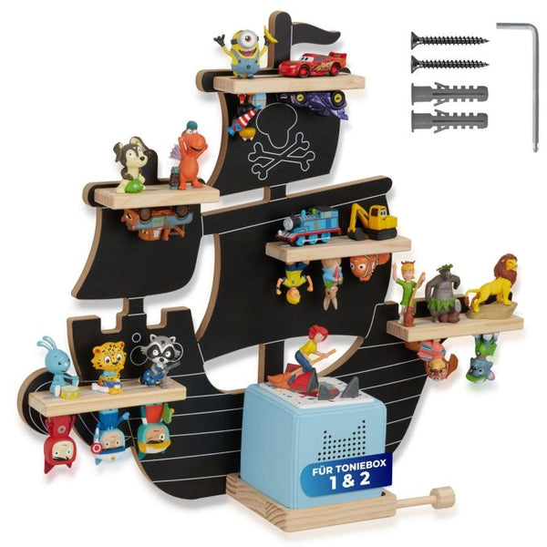 Tonie-Regal MyLittleStory Pirate für bis zu 40 Tonies schwarz