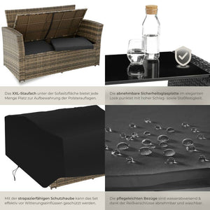 Rattan Sitzgruppe Modena natur
