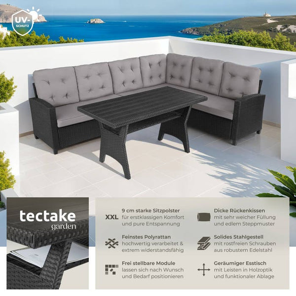 Rattan Lounge Catania - schwarz