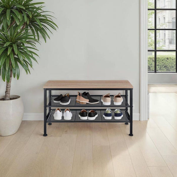 Schuhregal Derry Industrial Holz hell, Eiche Sonoma