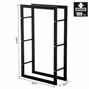 Kaminholzregal Kaminholzständer 100kg Stahl Schwarz