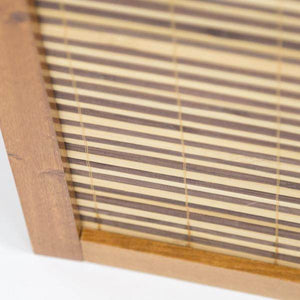 6fach Holz Paravent Raumteiler Bambus braun