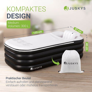 Aufblasbare Badewanne Faltbare Wanne – mit Luftpumpe, Abdeckung und Rückenlehne