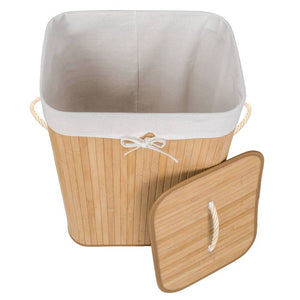 Wäschekorb mit Wäschesack eckig beige 72 L
