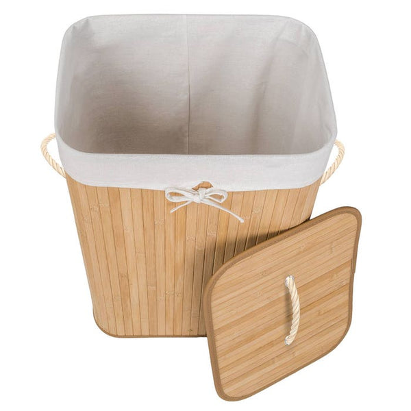 Wäschekorb mit Wäschesack eckig beige 72 L