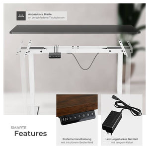 Tischgestell Twain höhenverstellbar 110-168x60x60-125cm weiss