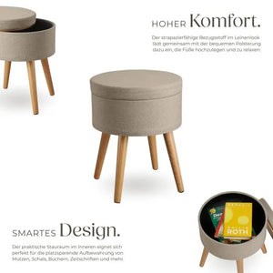 Sitzhocker mit Stauraum Yara Sand