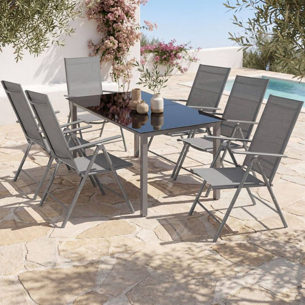 Gartenstuhl Marcellino anthrazit 8er Set