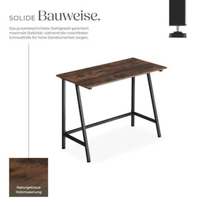 Schreibtisch Newton Industrial Holz dunkel, rustikal