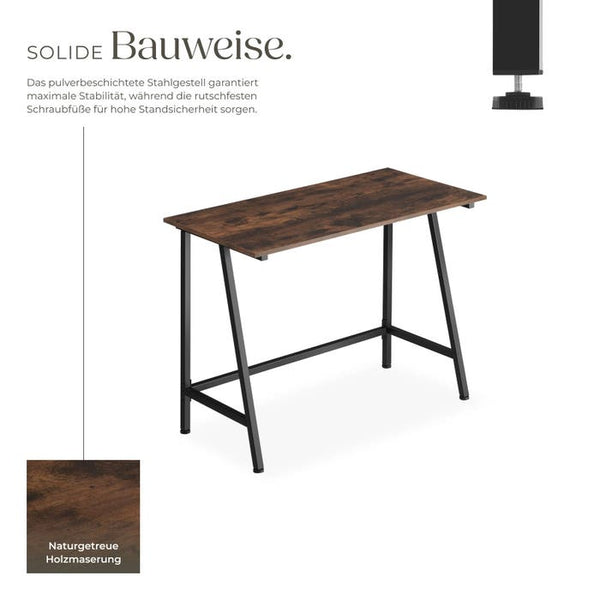 Schreibtisch Newton Industrial Holz dunkel, rustikal