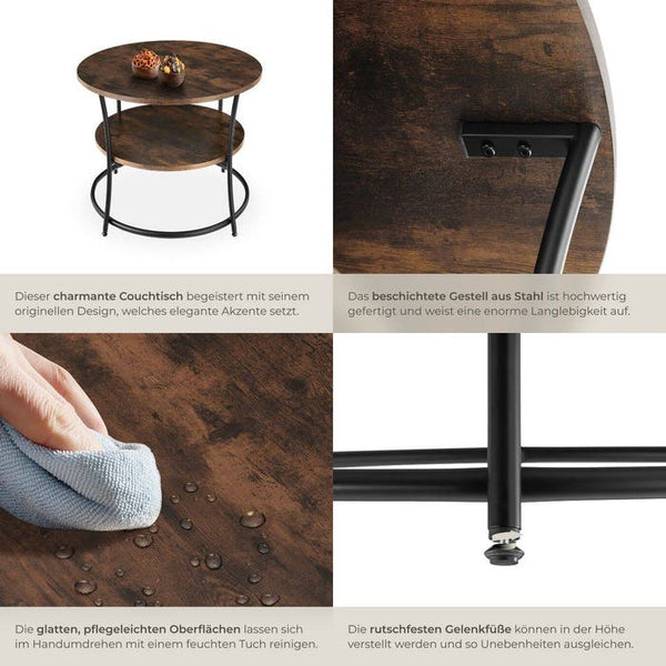 Couchtisch Cromford Industrial Holz dunkel, rustikal