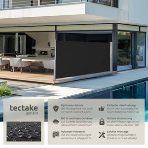 Aluminium Seitenmarkise schwarz 160 x 300 cm