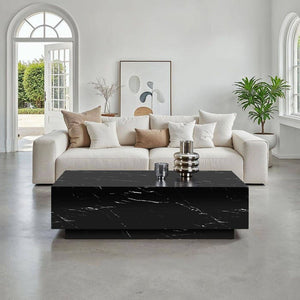 Couchtisch Lasley Marmor Optik schwarz 120 x 60 x 35 cm