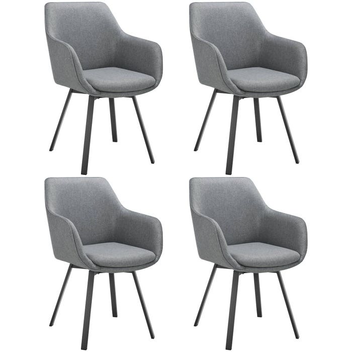 Fauteuil pivotant Alicon anthracite, ensemble 4 pièces