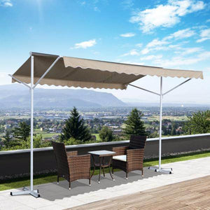 Standmarkise Gartenmarkise mit Faltarm Creme 3m x 3m