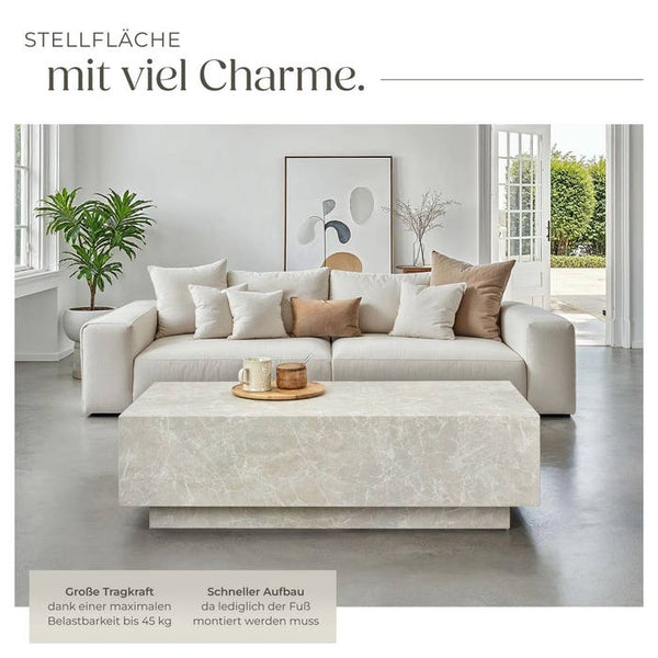 Couchtisch Lasley Travertin Optik 120 x 60 x 35 cm