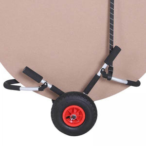 Kanuwagen Kajakwagen Surfwagen klappbar gepolstert PU-Reifen Alu Silber bis 45 kg